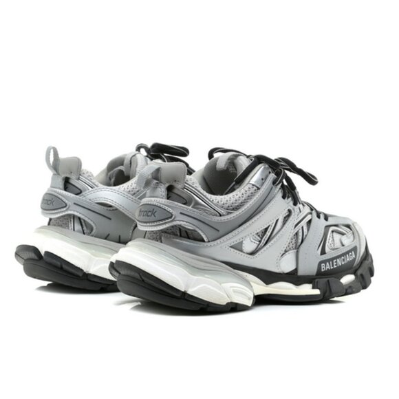 BALENCIAGA Men's Mesh Nylon Track Sneaker Size US 9 In Silver - Picture 2 of 9